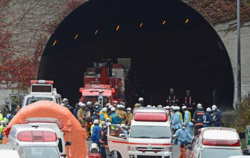 Túnel desabou no Japão
