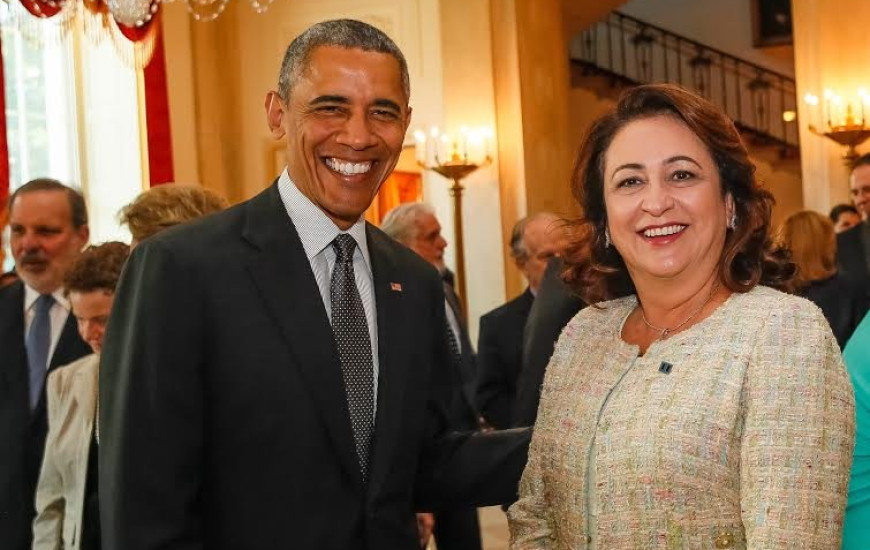 Kátia Abreu com o presidente Barack Obama