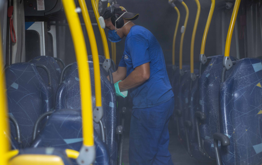 Higienização dos ônibus de Palmas