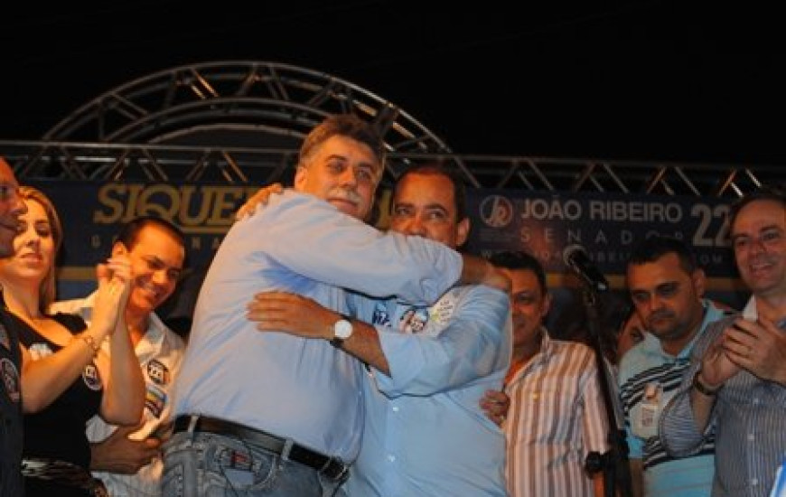 João Ribeiro e Vicentinho durante a campanha
