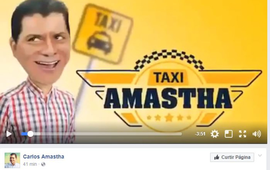 Táxi Amastha postado no Facebook 
