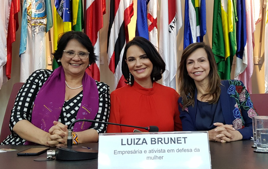 Ministra Damares, Dorinha e Luiza Brunet 