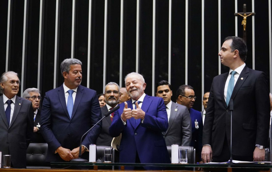 Lula durante a cerimônia de posse em Brasília
