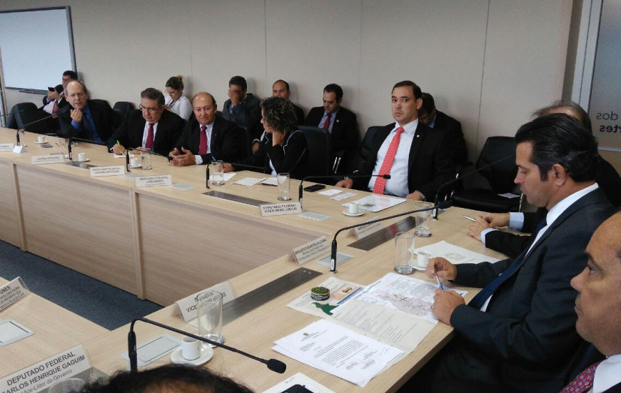 Dimas na reunião com o ministro dos Transportes