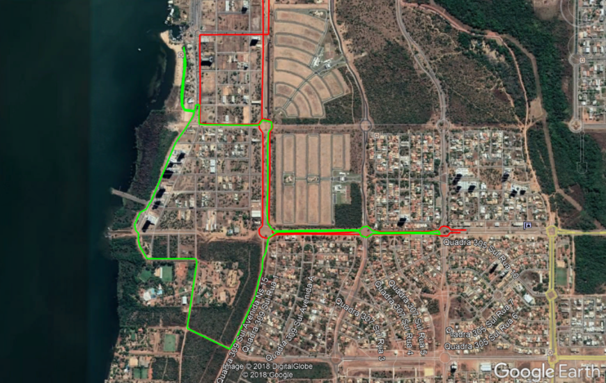 Mapa da interdição divulgado pela Prefeitura de Palmas