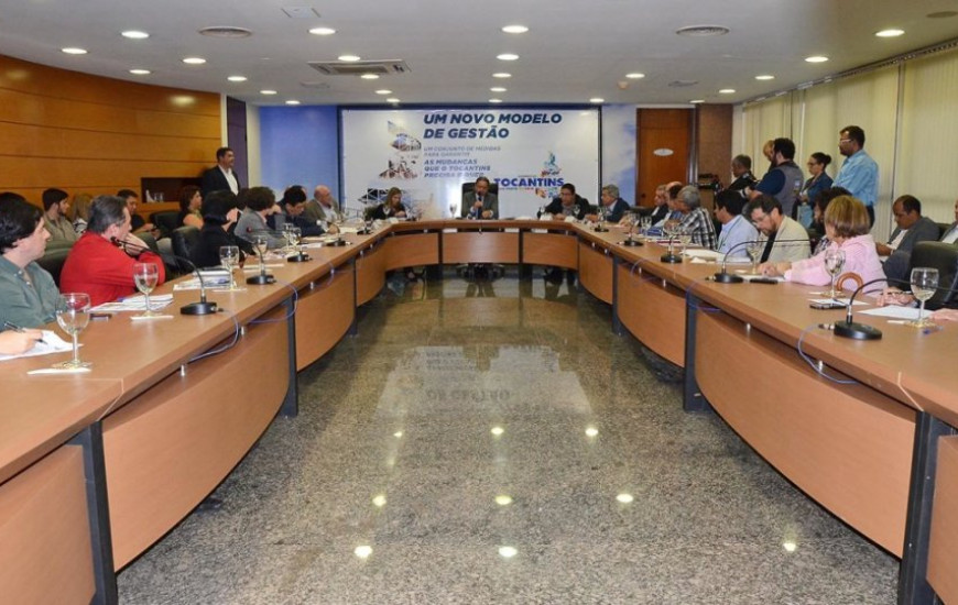 Coletiva de imprensa no Palácio Araguaia