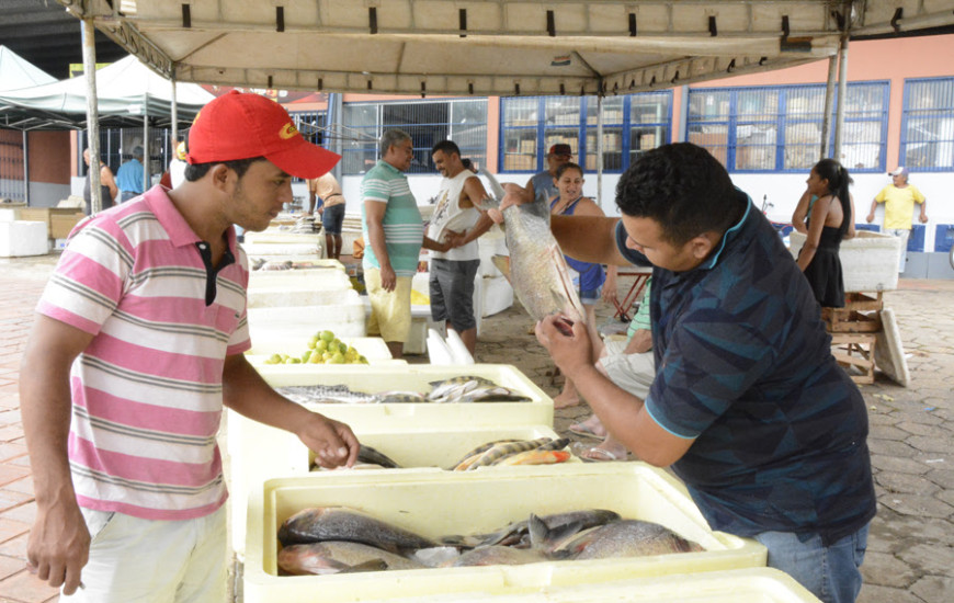18 comerciantes vendem peixes no Mercado