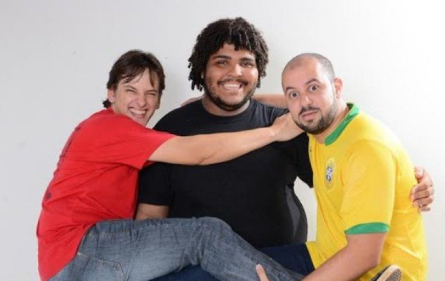Humoristas Paulo Vieira, Bruno BBB e Júnior Foppa