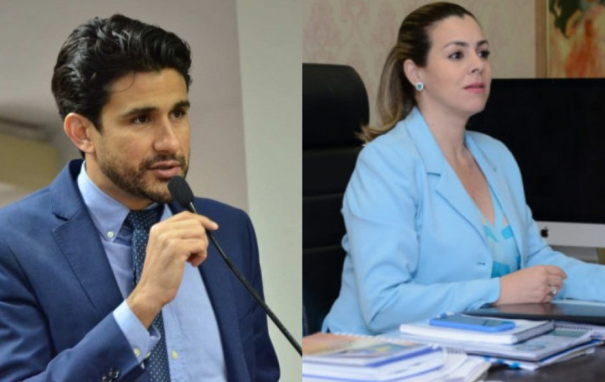 Candidatos a prefeito de Palmas, Tiago Andrino (PSB) e Cinthia Ribeiro (PSDB).