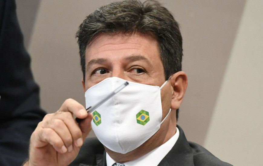Ex-ministro da Saúde, Luiz Henrique Mandetta, durante depoimento.