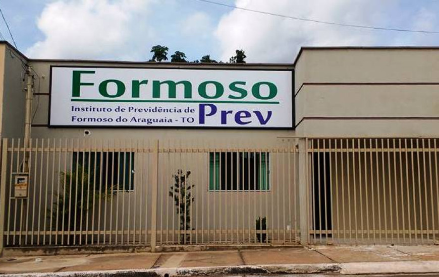 Fachada da sede do Formoso Prev, em Formoso do Araguaia