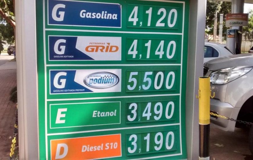 Gasolina passa ao valor de R$ 4,12 em Palmas