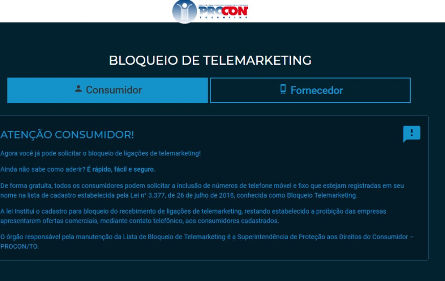 Sistema de Bloqueio de ligações de telemarketing já está disponível.
