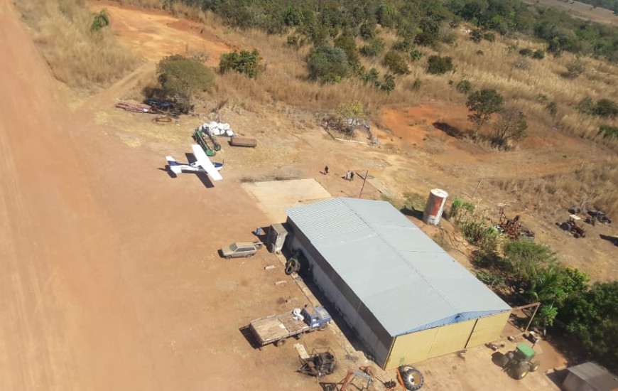 Visão aérea do local onde houve a abordagem, região sul de Formoso do Araguaia