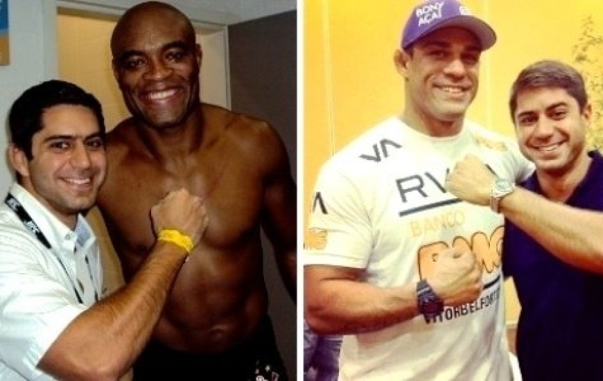 Márcio, Anderson Silva (e) e Vitor Belfort (d)