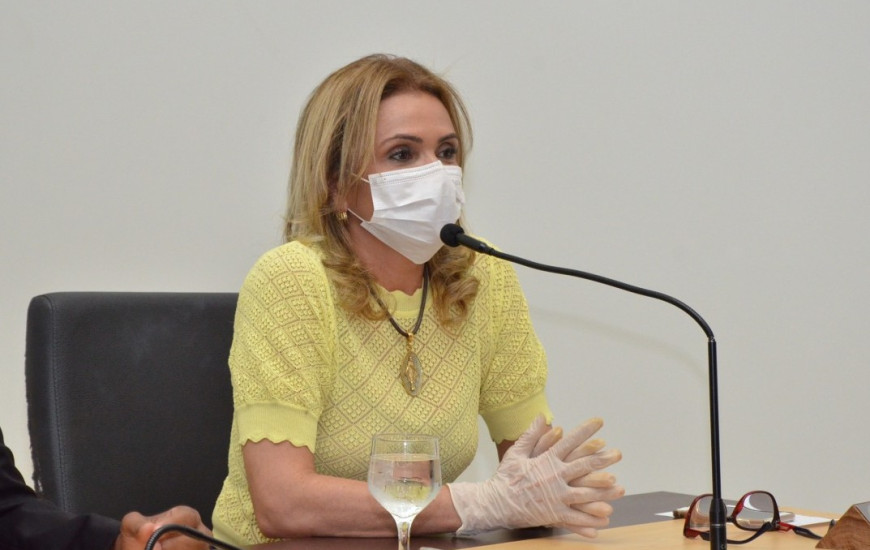 Vereadora Laudecy Coimbra, durante sessão na Câmara Municipal de Palmas