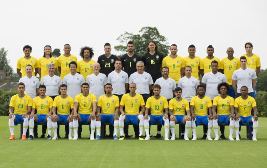 Foto oficial da seleção brasileira para a Copa na Rússia