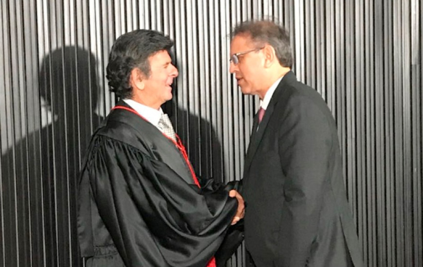Marcelo Miranda cumprimentou o ministro Luiz Fux 
