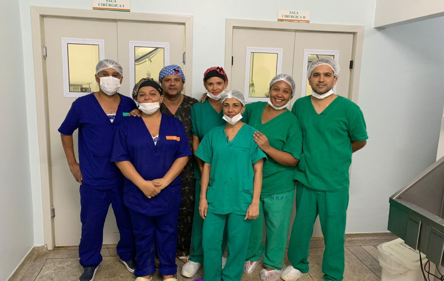 Equipe responsável pelo mutirão de cirurgias eletivas no HRPA.