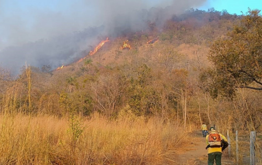 Incêndio na região da Área de Proteção Ambiental (APA) Serra do Lajeado