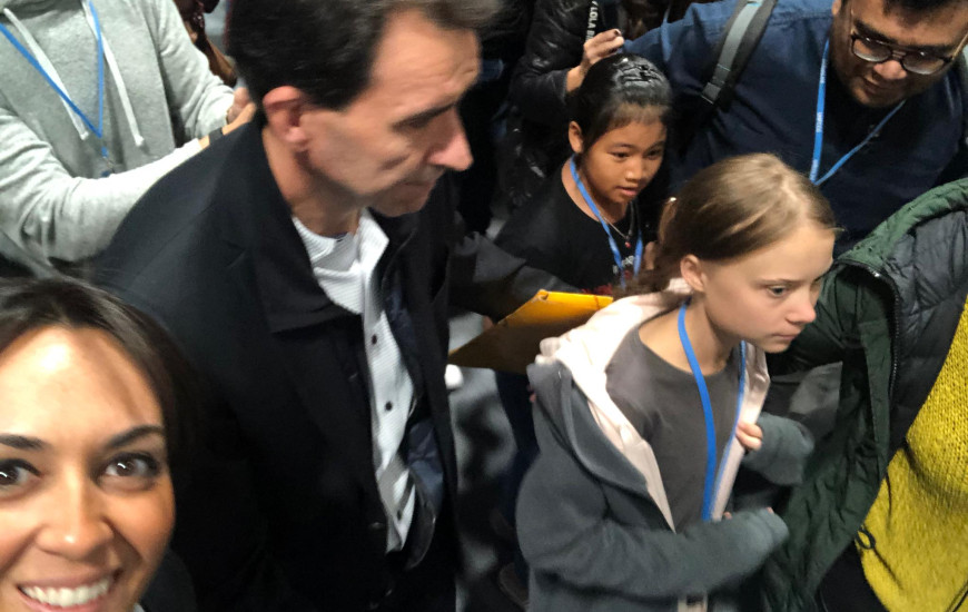 Greta na chegada ao COP-25