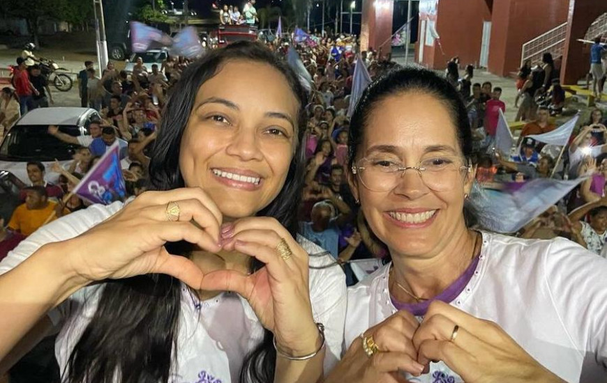 Prefeita Camila Fernandes e vice-prefeita, Professora Vânia Passos.