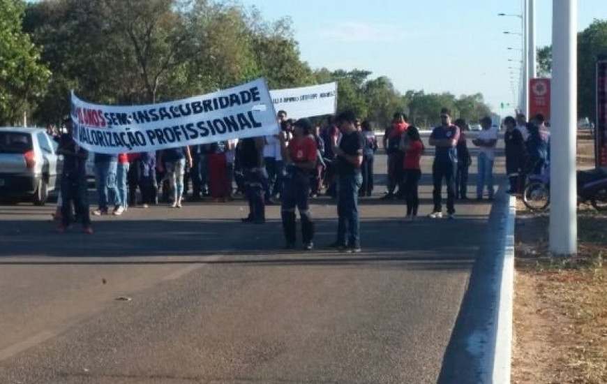 Protesto servidores do Samu e das UPAs em Palmas