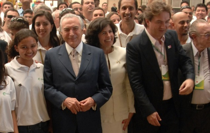 Temer ao lado do empresário Joesley Batista