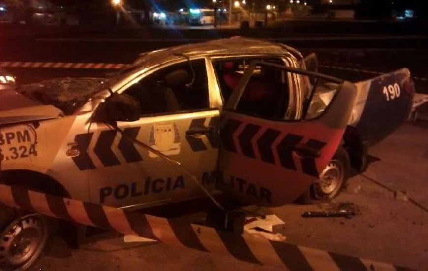 Viatura da PM teria capotado várias vezes