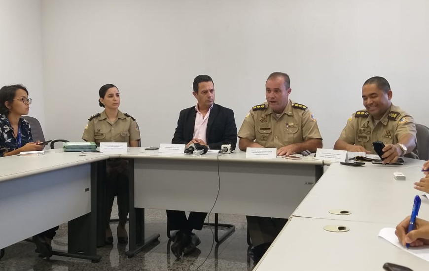 Coletiva de imprensa na sede do Quartel do Comando Geral, em Palmas (QCG). 