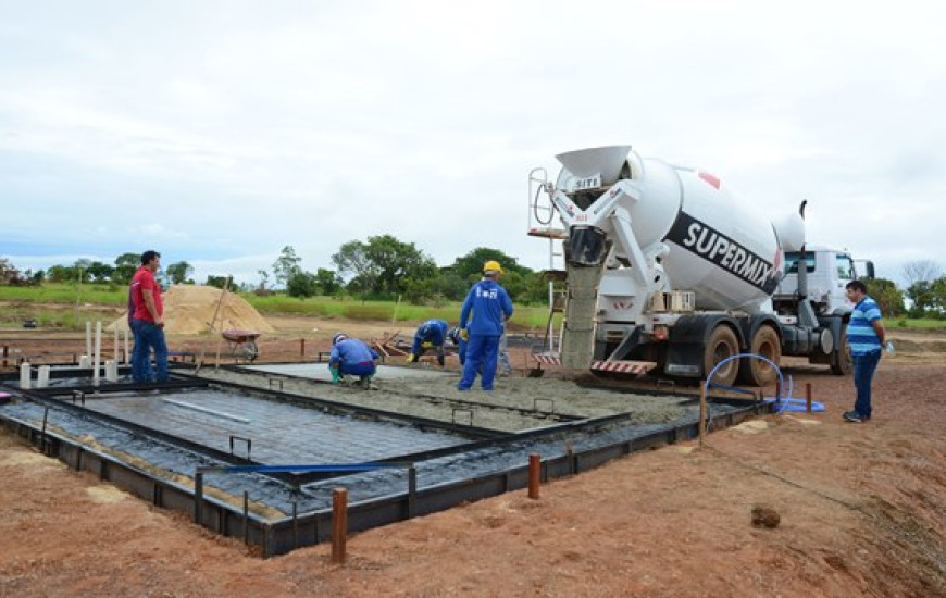 Em março deste ano as obras já contavam com a construção do baldrame 