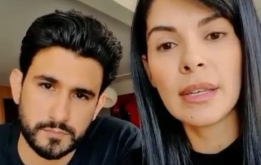 Ex-vereador Tiago Andrino (PSB) e sua esposa, a comunicadora Ludmylla Andrino