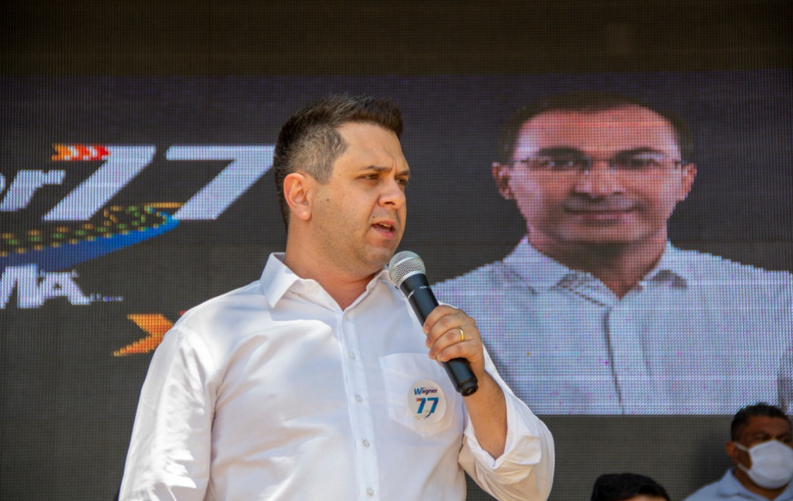 Tiago durante convenção que confirmou Wagner Rodrigues candidato