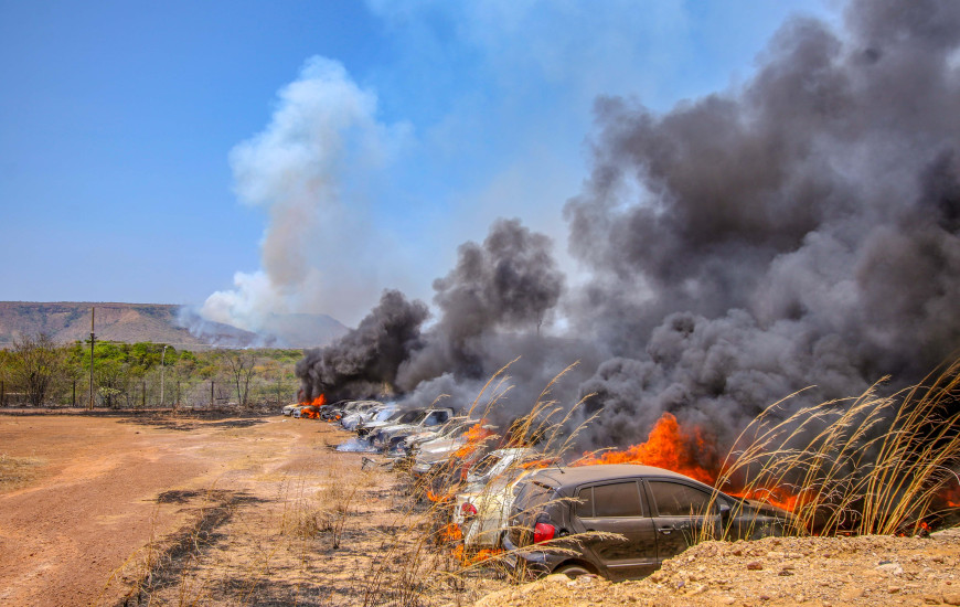 Dezenas de bombeiros atuaram no combate por horas