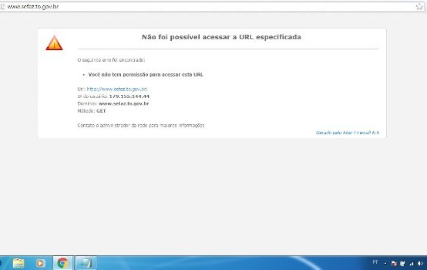 Site da Sefaz está fora do ar desde 6ª