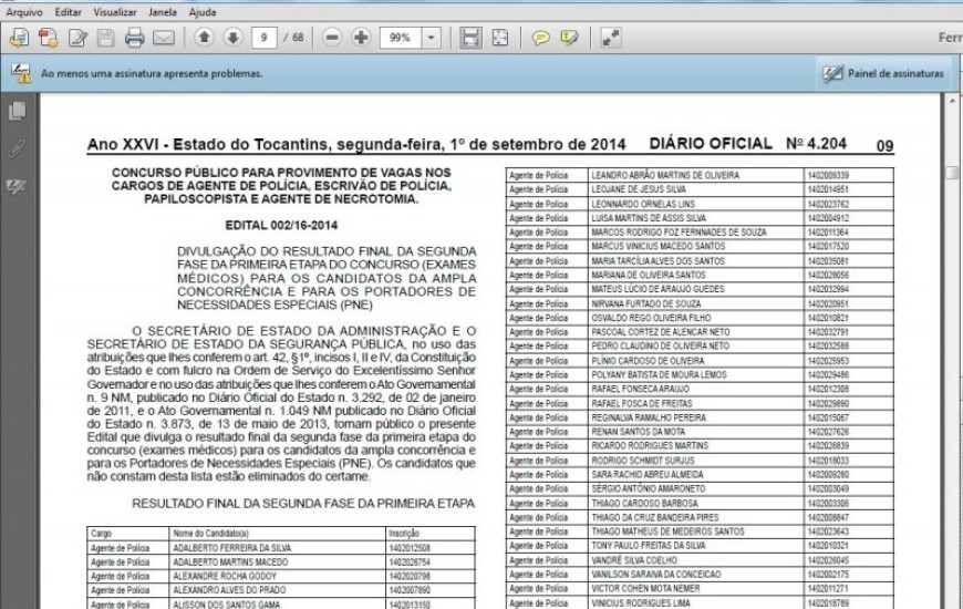 Diário Oficial do Estado do Tocantins