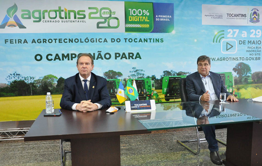 Governador Carlesse e Halum durante lançamento da feira