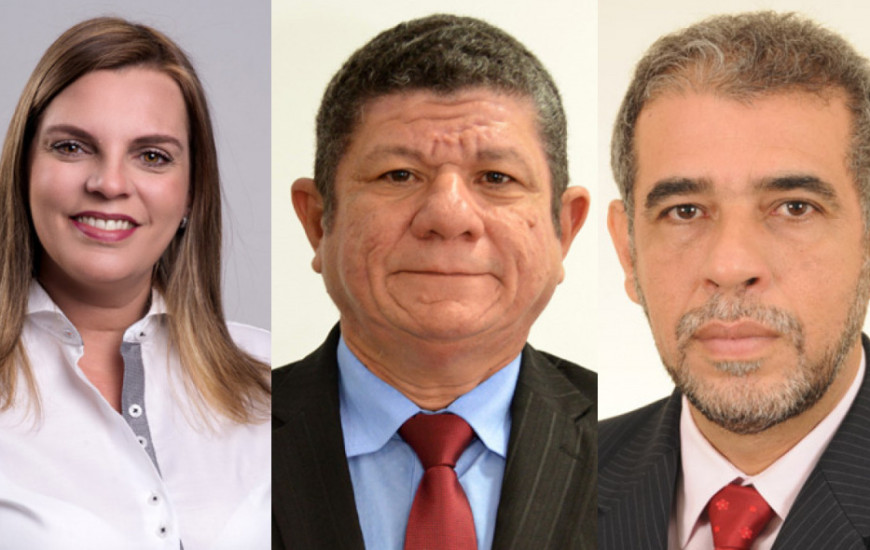 Claudia Lelis (PV), Ivory de Lira (PCdoB) e Zé Roberto (PT)