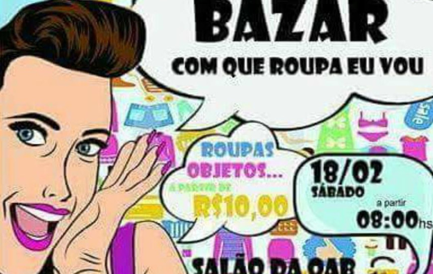 Bazar comercializará roupas novas e usadas