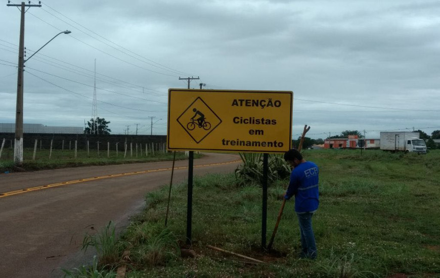 Avenida Pedro Caldas é sinalizada para treinos