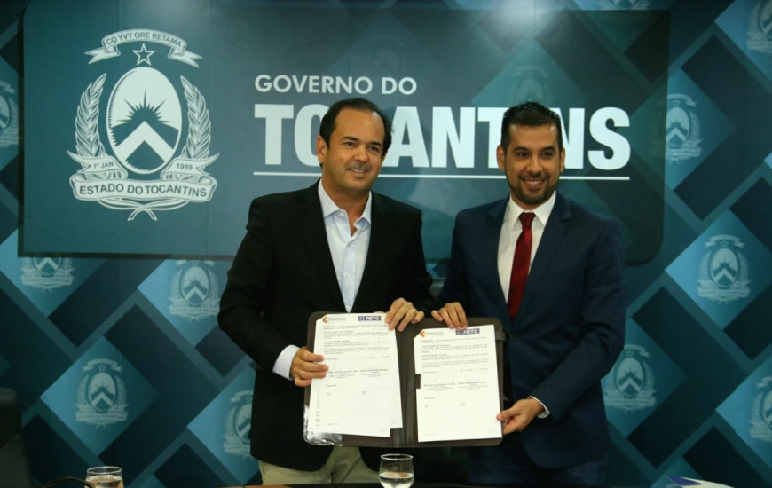 Presidente da Fieto, Roberto Pires, e presidente da Fomento, Maurílio Ricardo