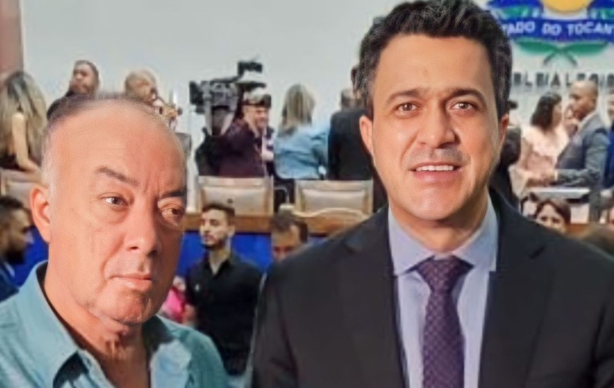 Foto de visita do pai do parlamentar na Assembleia Legislativa