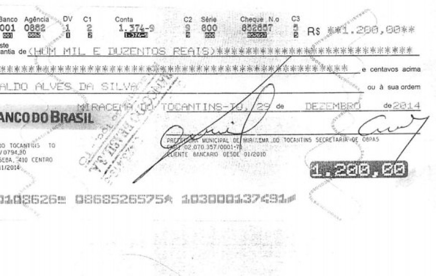 Cheque clonado: golpe em Miracema
