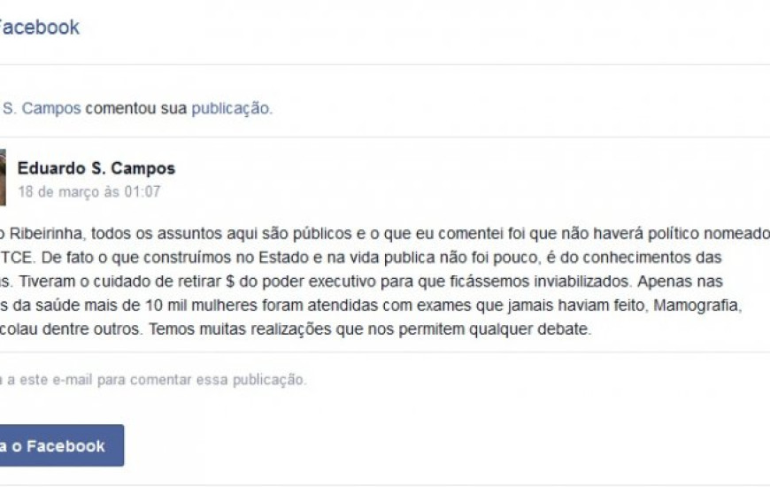 Eduardo diz que indicação não será política