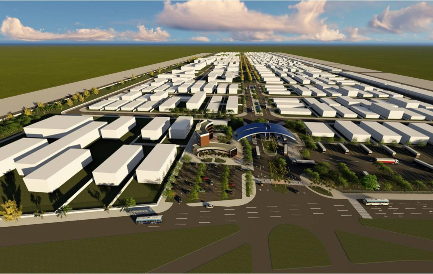 Maquete do condomínio logístico e empresarial em Palmas
