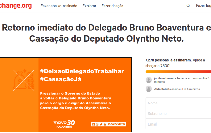 Abaixo-assinado online mobiliza milhares de moradores do Tocantins