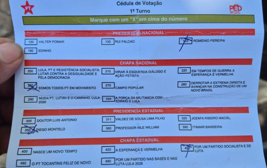 Reprodução da provável cédula pré-preenchida