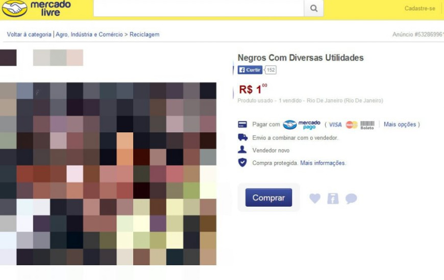 Mercado livre divulgou "venda" de crianças