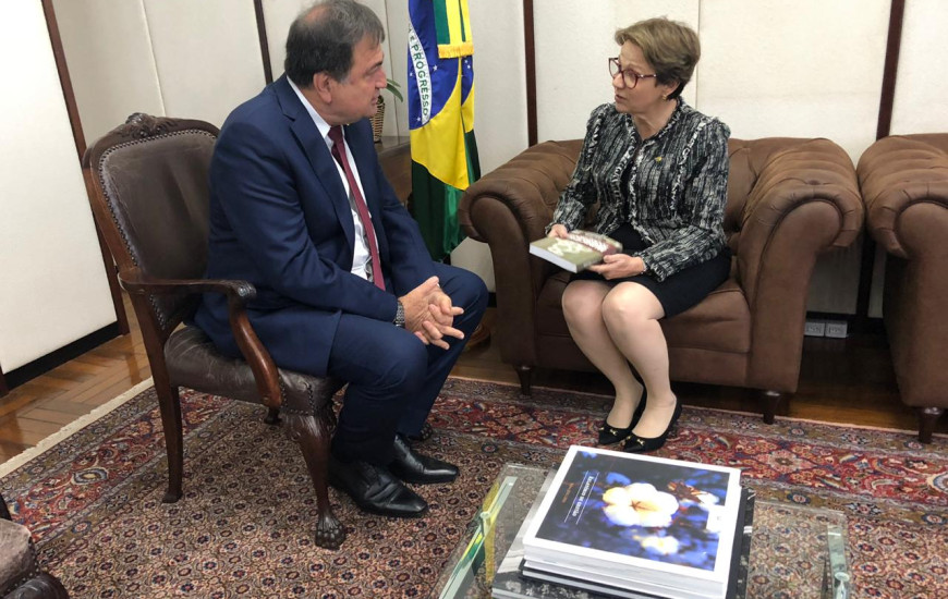 Secretário Halum e ministra Tereza Cristina, durante audiência, em Brasília