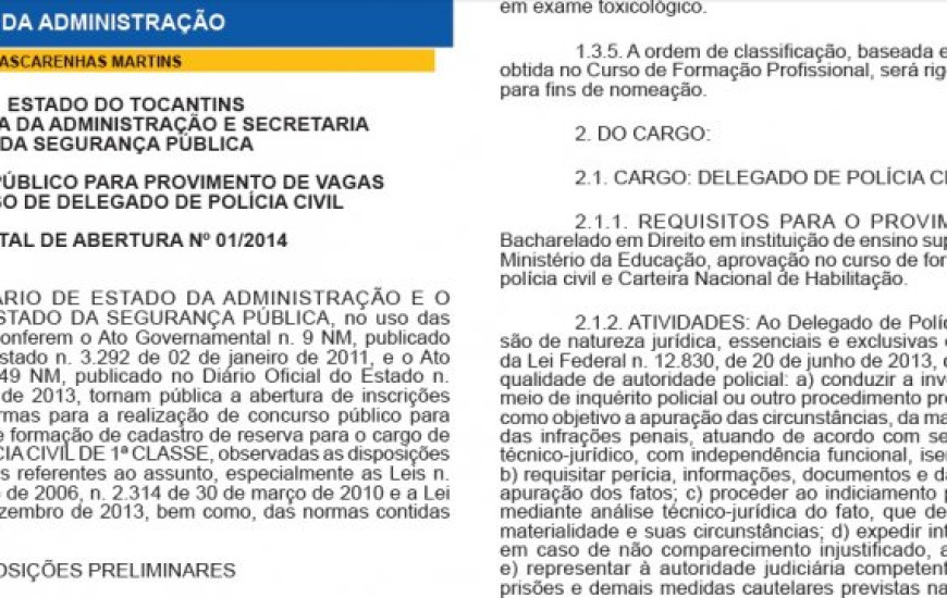 Edital foi publicado nesta 4ª